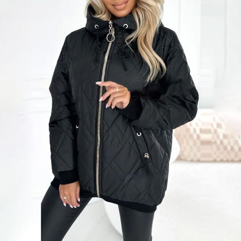 Damenjacke mit hohem Kragen und lässiger Passform | A&B - 4 - Annoboutique