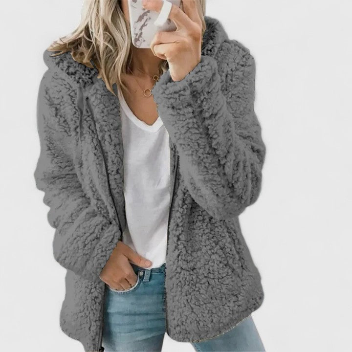 Damen Jacke mit Kapuze und lockerer Passform | A&B - 3 - Annoboutique