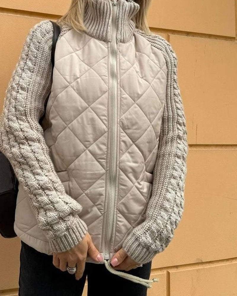 Damen Jacke mit Stehkragen und strukturierten Ärmeln | A&B - 5 - Annoboutique