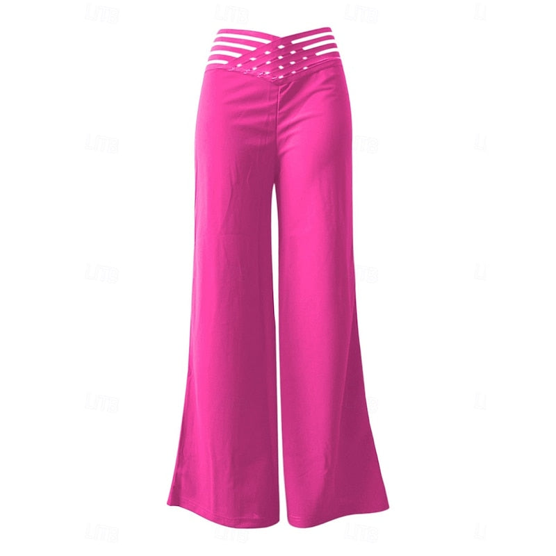 Weite Hose Damen mit hohem Bund und Cut-Out-Details | A&B - 7 - Annoboutique