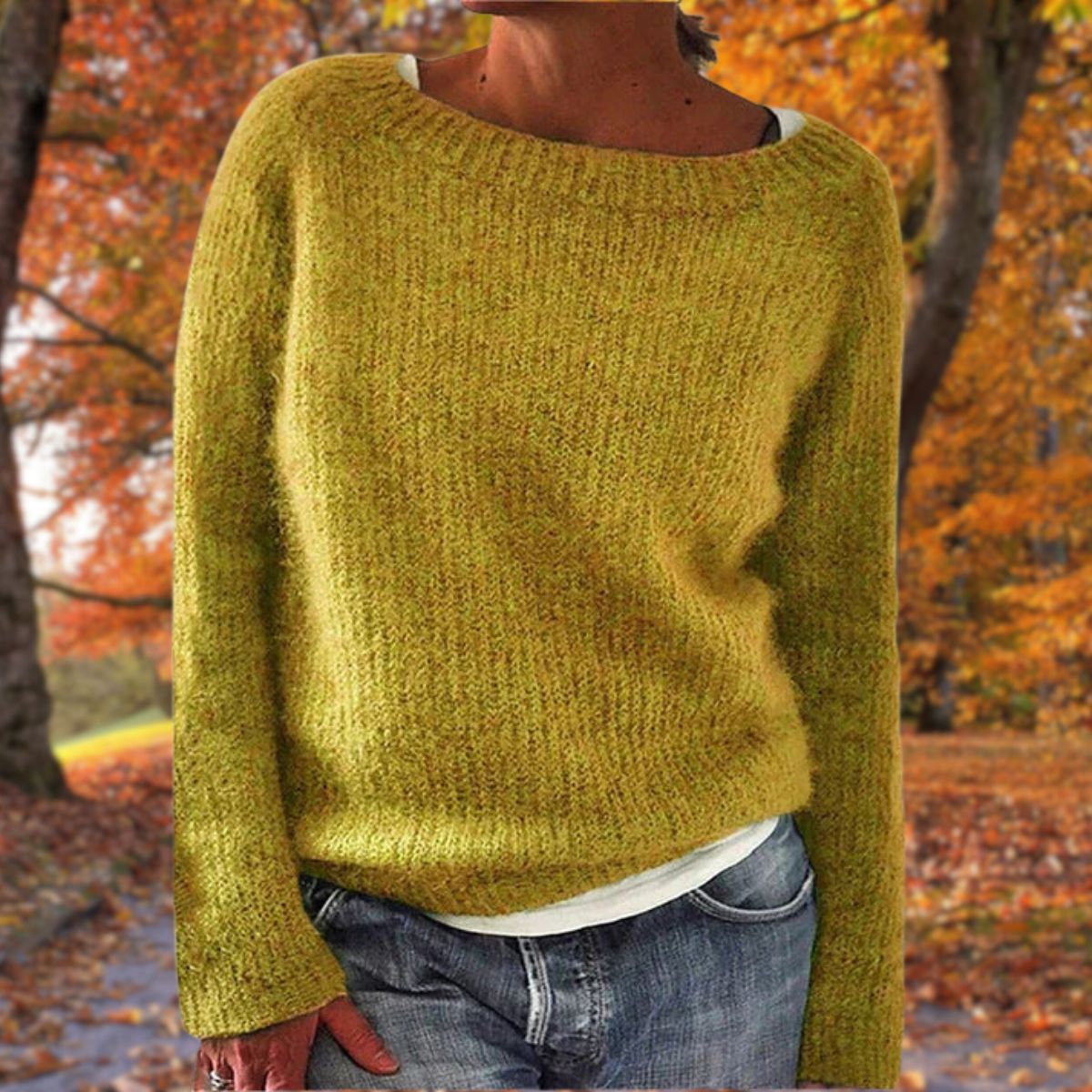 Pullover Damen mit weitem Ausschnitt und lockerer Passform | A&B - 1 - Annoboutique
