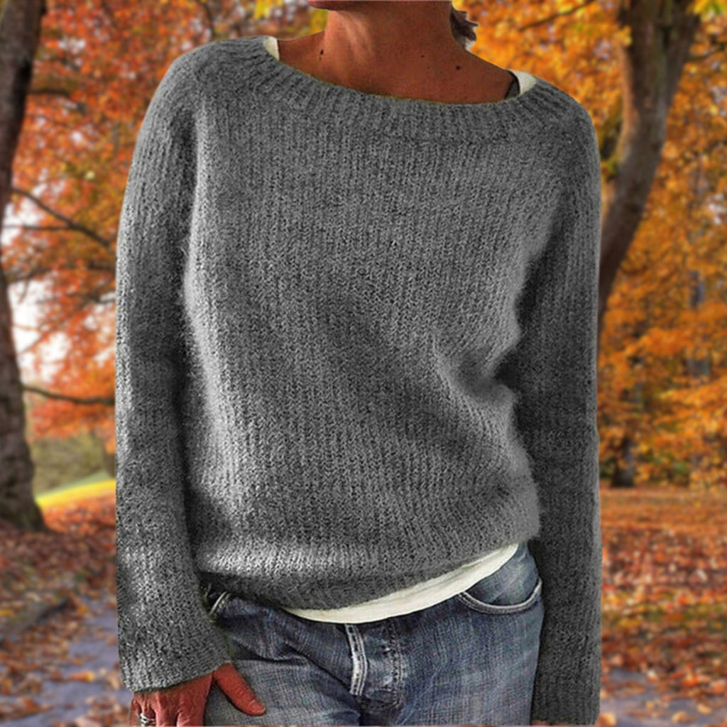 Pullover Damen mit weitem Ausschnitt und lockerer Passform | A&B - 4 - Annoboutique