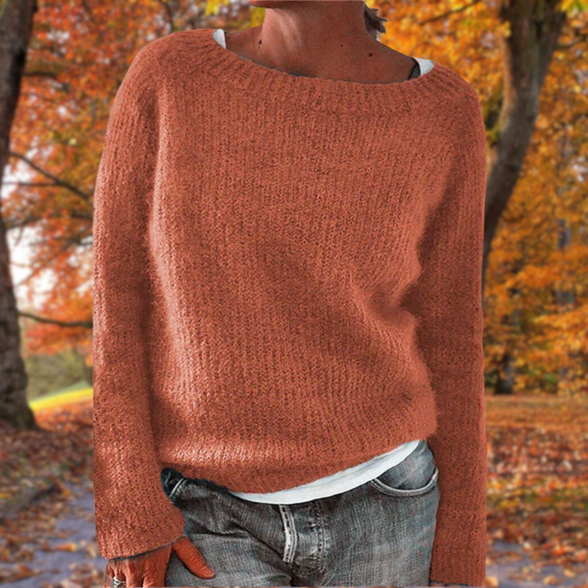 Pullover Damen mit weitem Ausschnitt und lockerer Passform | A&B - 6 - Annoboutique