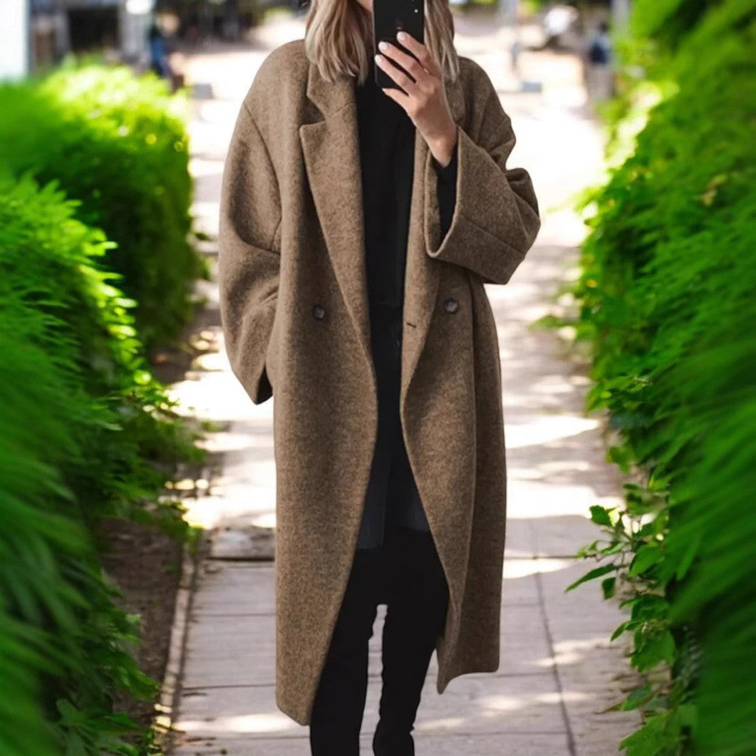 Oversized Mantel Damen mit doppelter Knopfleiste und weitem Schnitt | A&B - 1 - Annoboutique