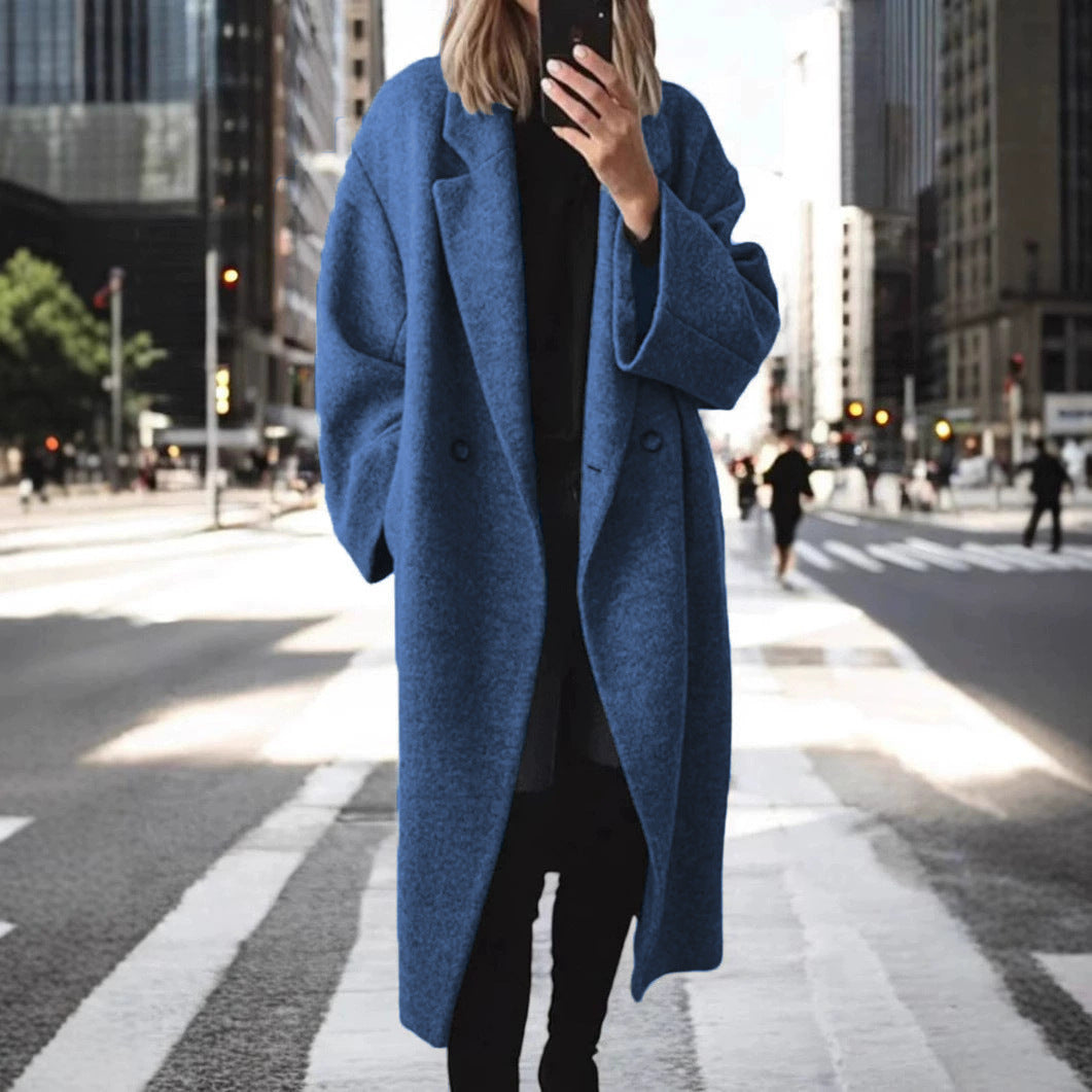 Oversized Mantel Damen mit doppelter Knopfleiste und weitem Schnitt | A&B - 4 - Annoboutique