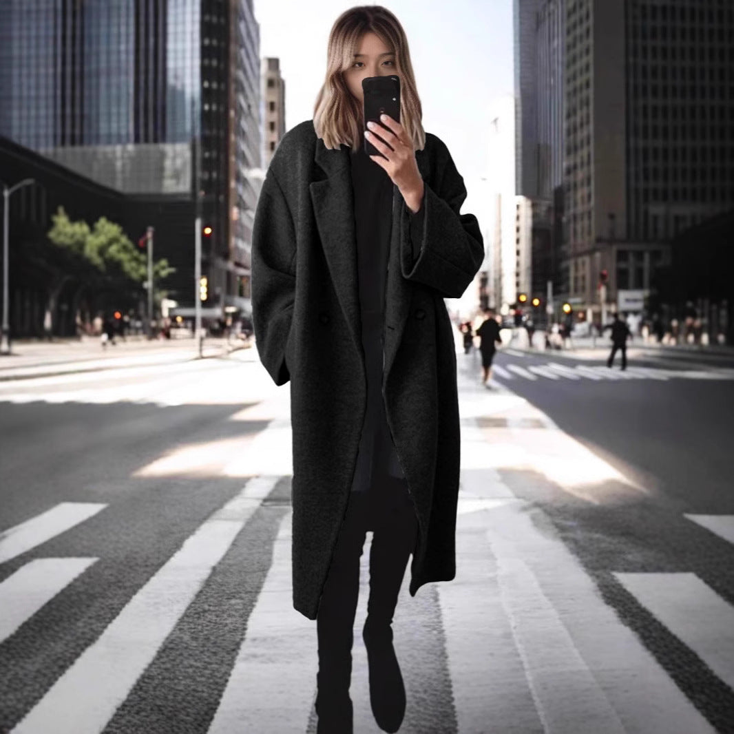 Oversized Mantel Damen mit doppelter Knopfleiste und weitem Schnitt | A&B - 5 - Annoboutique
