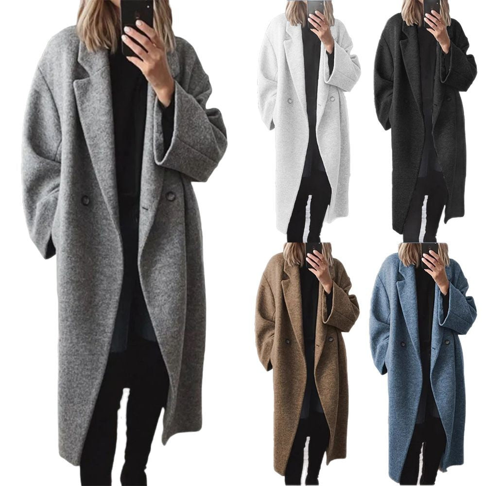 Oversized Mantel Damen mit doppelter Knopfleiste und weitem Schnitt | A&B - 8 - Annoboutique