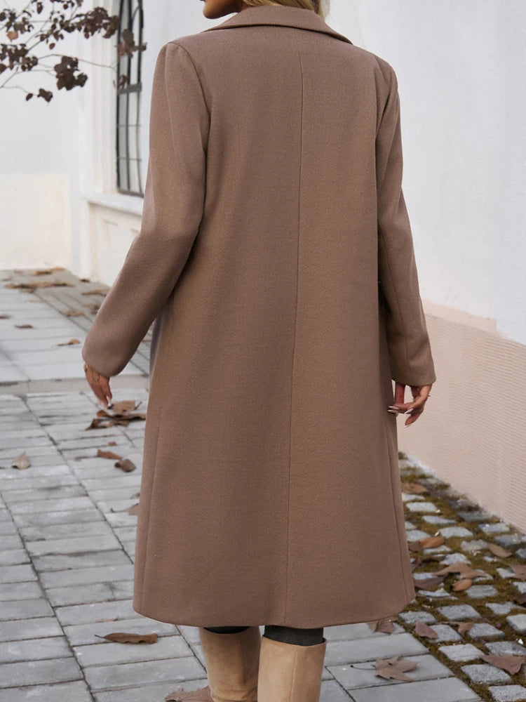 Damen Mantel mit Reverskragen und Knopfverschluss | A&B - 3 - Annoboutique