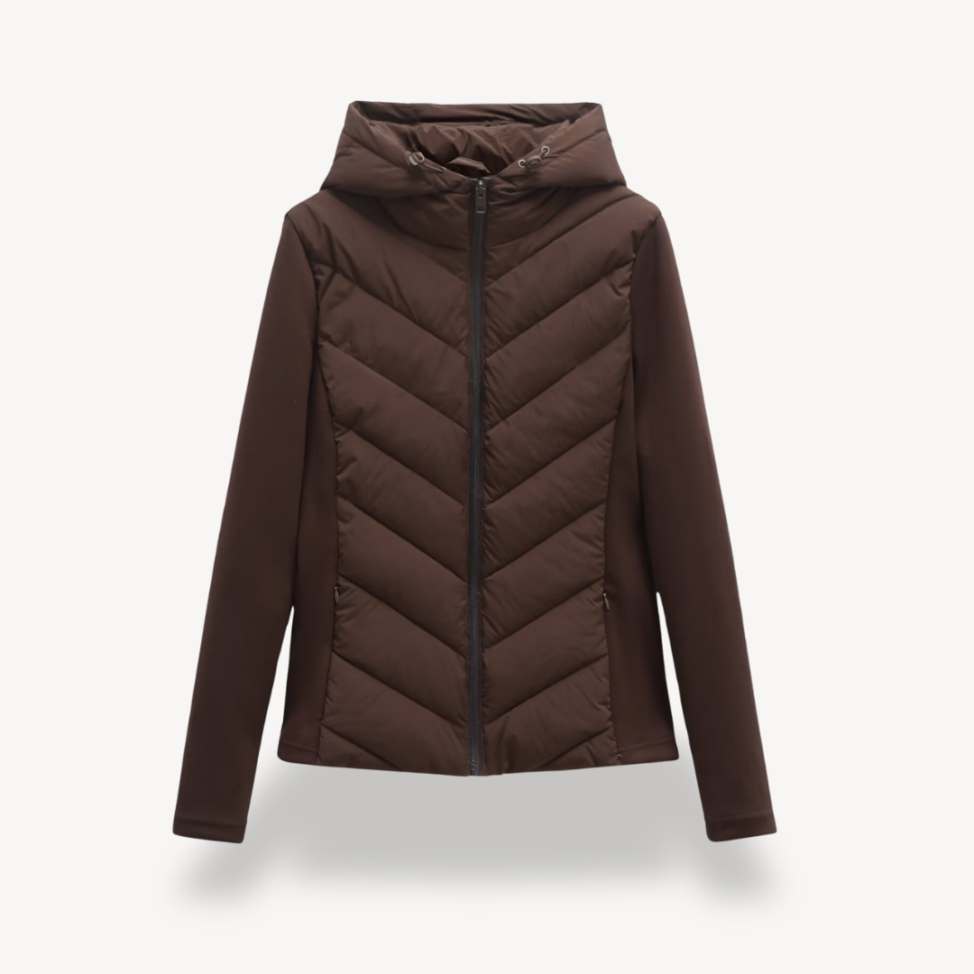 Kapuzenjacke Damen mit Chevron-Schnitt und praktischer Kapuze | A&B - 1 - Annoboutique