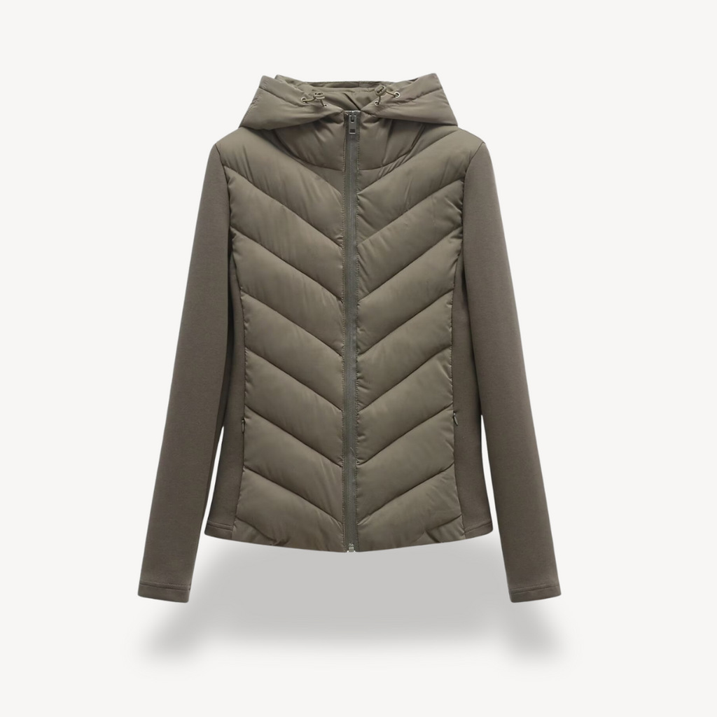 Kapuzenjacke Damen mit Chevron-Schnitt und praktischer Kapuze | A&B - 2 - Annoboutique
