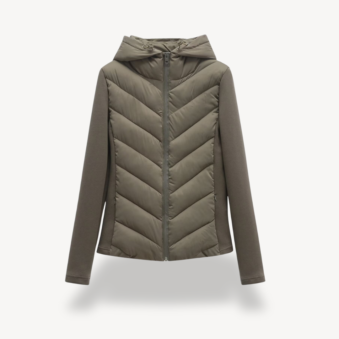 Kapuzenjacke Damen mit Chevron-Schnitt und praktischer Kapuze | A&B - 2 - Annoboutique