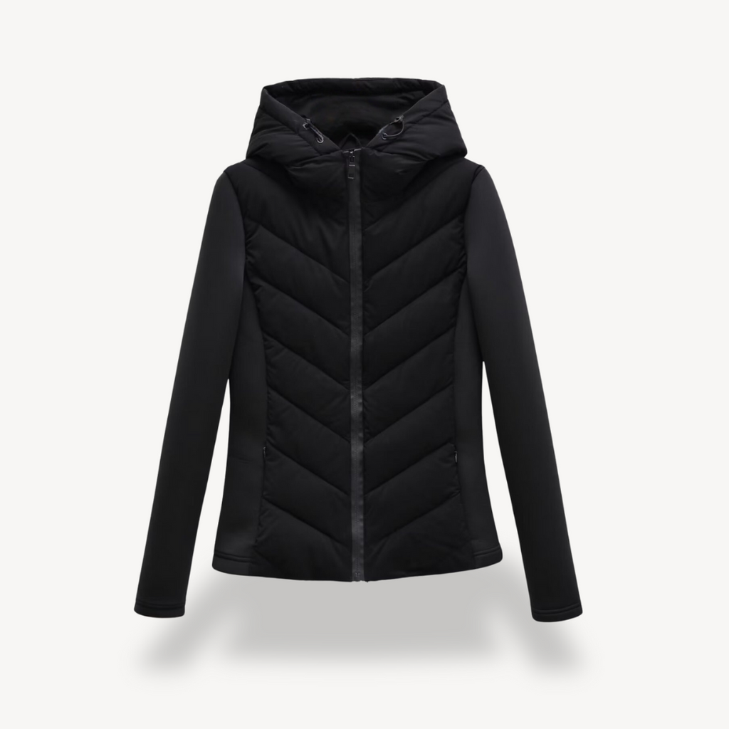 Kapuzenjacke Damen mit Chevron-Schnitt und praktischer Kapuze | A&B - 3 - Annoboutique