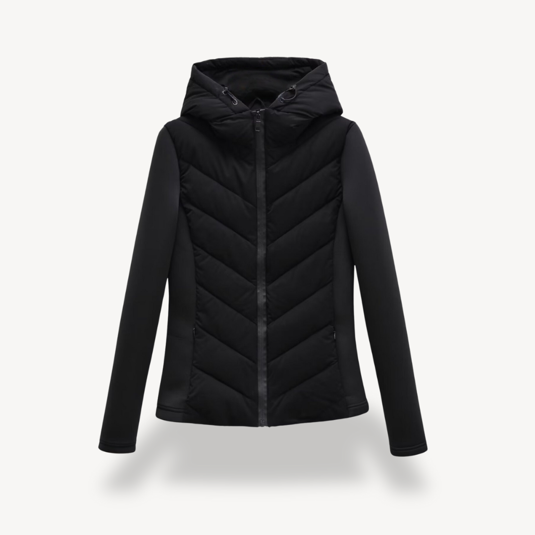 Kapuzenjacke Damen mit Chevron-Schnitt und praktischer Kapuze | A&B - 3 - Annoboutique