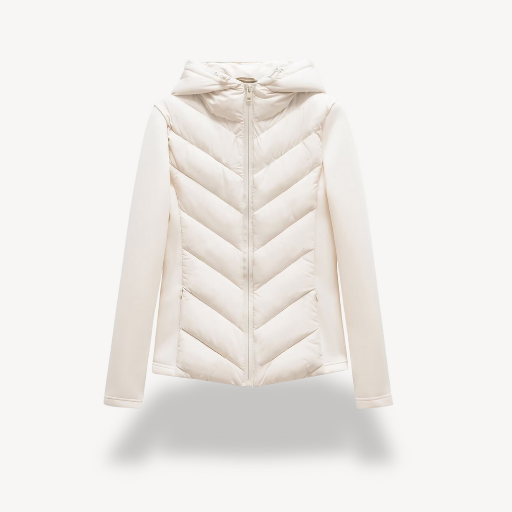 Kapuzenjacke Damen mit Chevron-Schnitt und praktischer Kapuze | A&B - 4 - Annoboutique