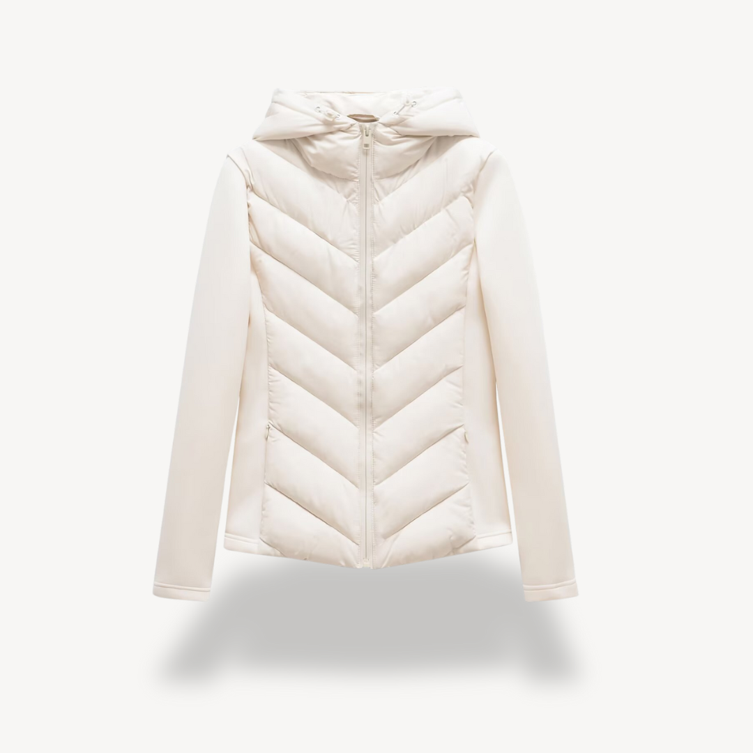 Kapuzenjacke Damen mit Chevron-Schnitt und praktischer Kapuze | A&B - 4 - Annoboutique