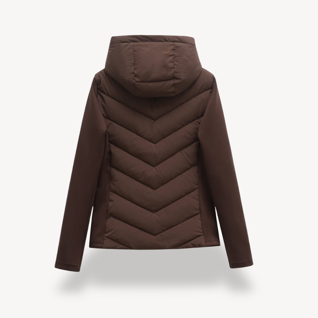Kapuzenjacke Damen mit Chevron-Schnitt und praktischer Kapuze | A&B - 5 - Annoboutique
