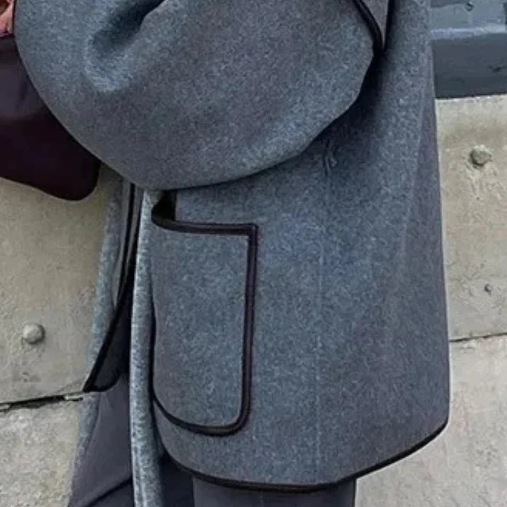 Modische Damenjacke mit Taillengürtel und weitem Schnitt | A&B - 3 - Annoboutique
