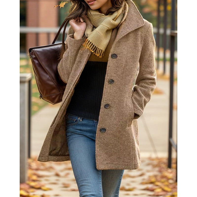 Damen Mantel mit klassischem Schnitt und praktischen Taschen | A&B - 2 - Annoboutique