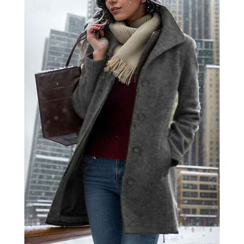 Damen Mantel mit klassischem Schnitt und praktischen Taschen | A&B - 3 - Annoboutique