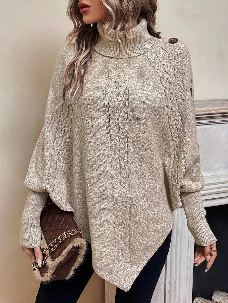 Pullover Damen mit Stehkragen und Knopfdetails | A&B - 1 - Annoboutique