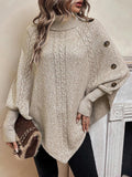 Pullover Damen mit Stehkragen und Knopfdetails | A&B - 2 - Annoboutique