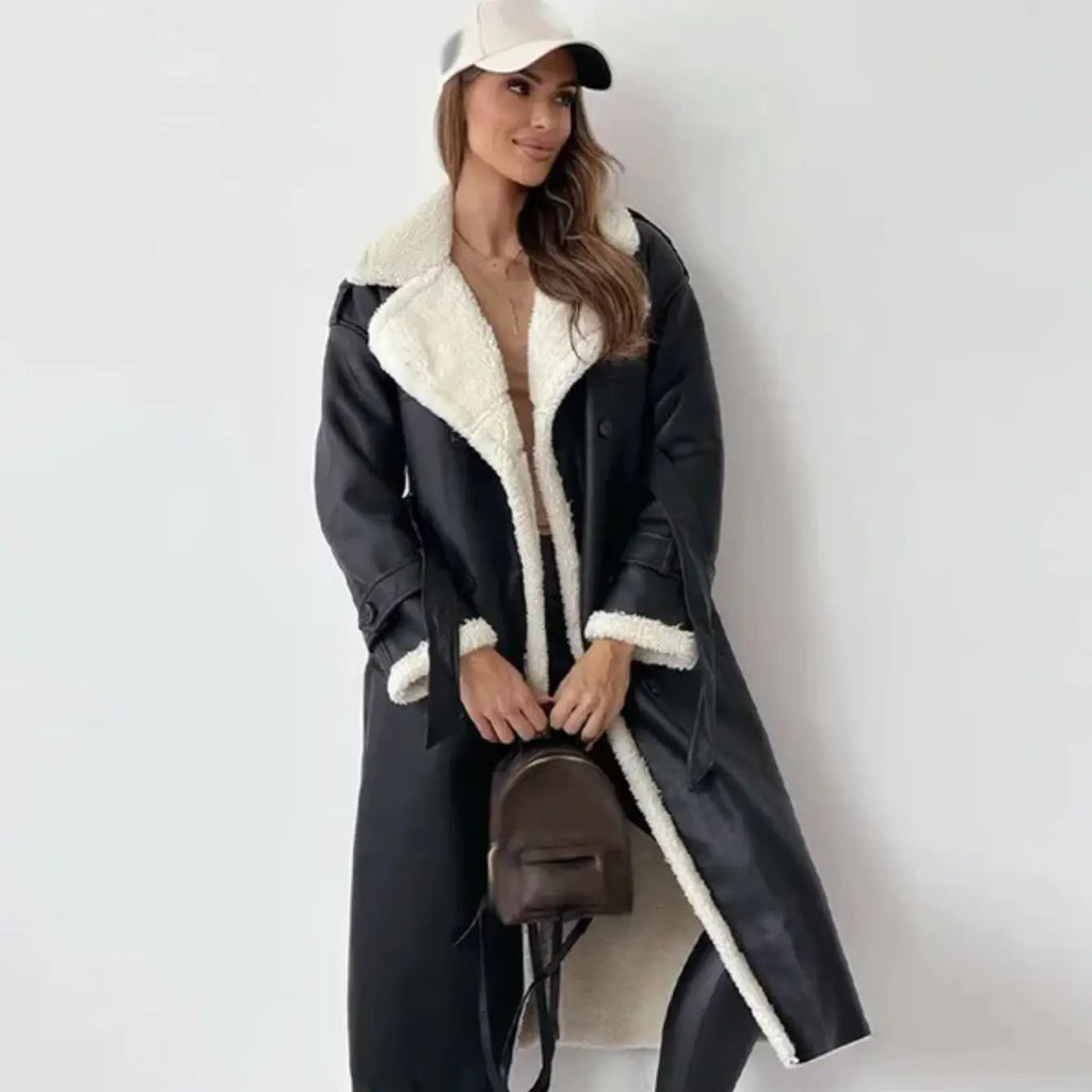 Damenmantel mit klassischem Schnitt und doppelter Knopfleiste | A&B - 1 - Annoboutique