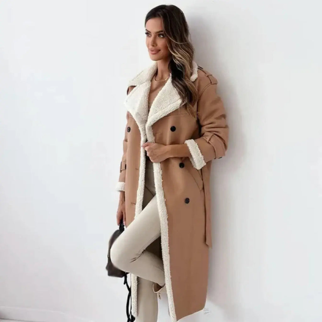 Damenmantel mit klassischem Schnitt und doppelter Knopfleiste | A&B - 3 - Annoboutique