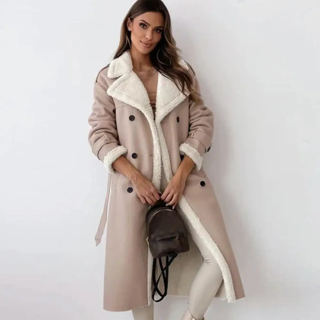 Damenmantel mit klassischem Schnitt und doppelter Knopfleiste | A&B - 5 - Annoboutique