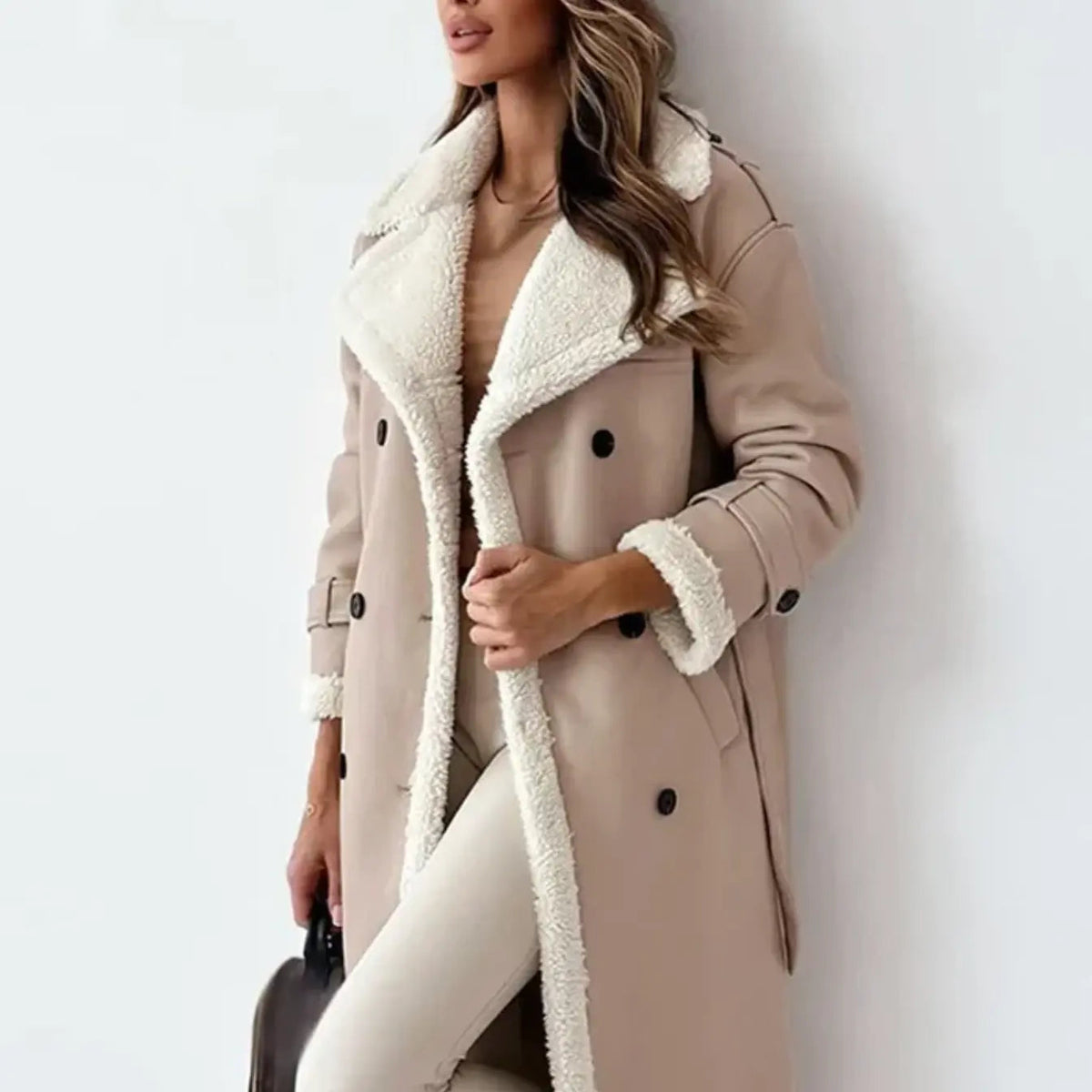 Damenmantel mit klassischem Schnitt und doppelter Knopfleiste | A&B - 6 - Annoboutique