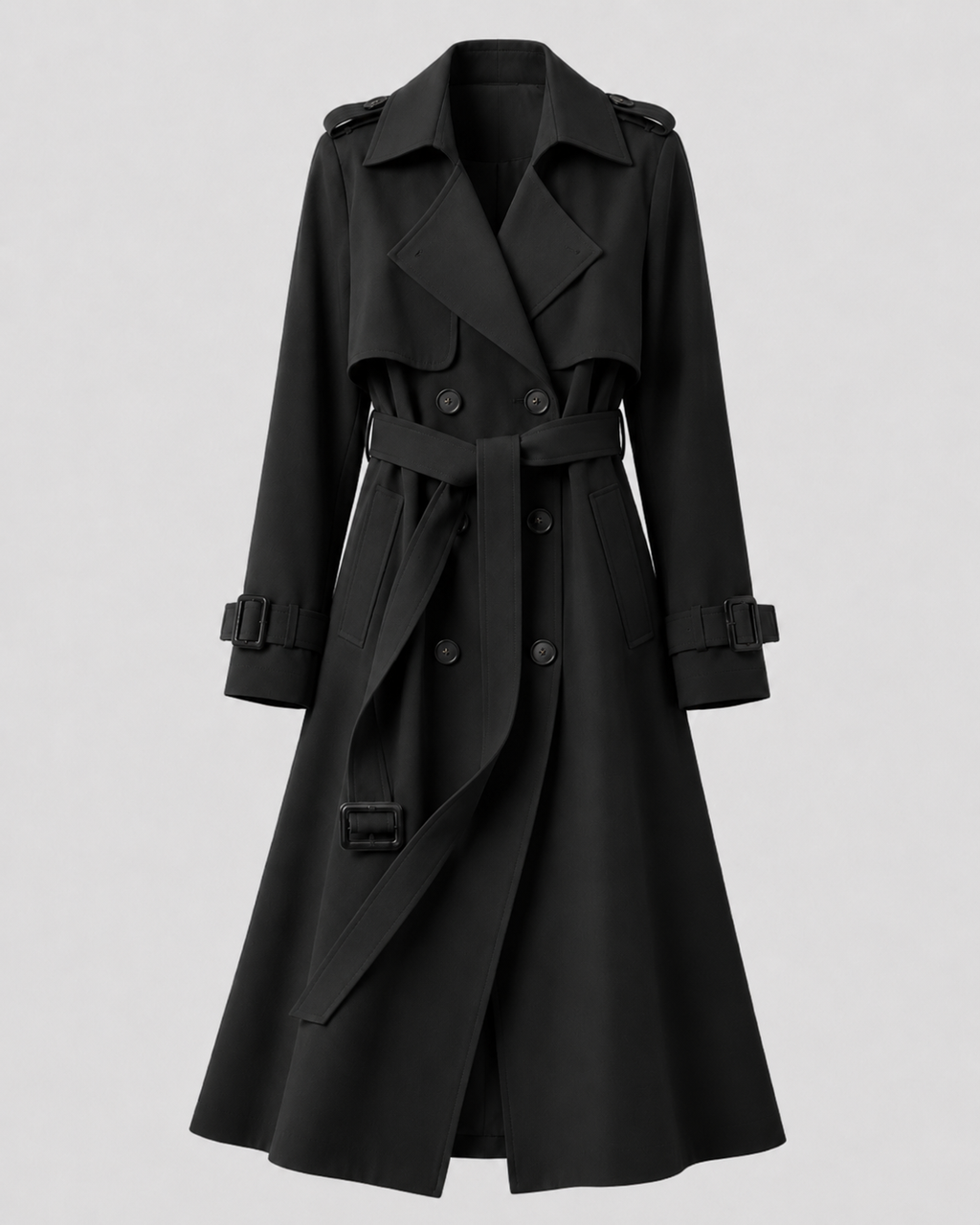 Trenchcoat Damen mit doppelter Knopfleiste und Taillengürtel | A&B - 7 - Annoboutique