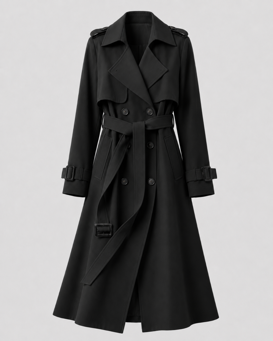 Trenchcoat Damen mit doppelter Knopfleiste und Taillengürtel | A&B - 7 - Annoboutique