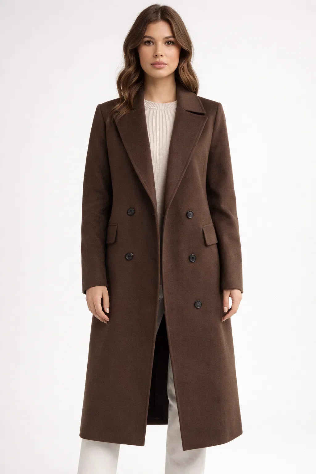 Damen Mantel mit taillierter Silhouette und doppelter Knopföffnung | A&B - 1 - Annoboutique