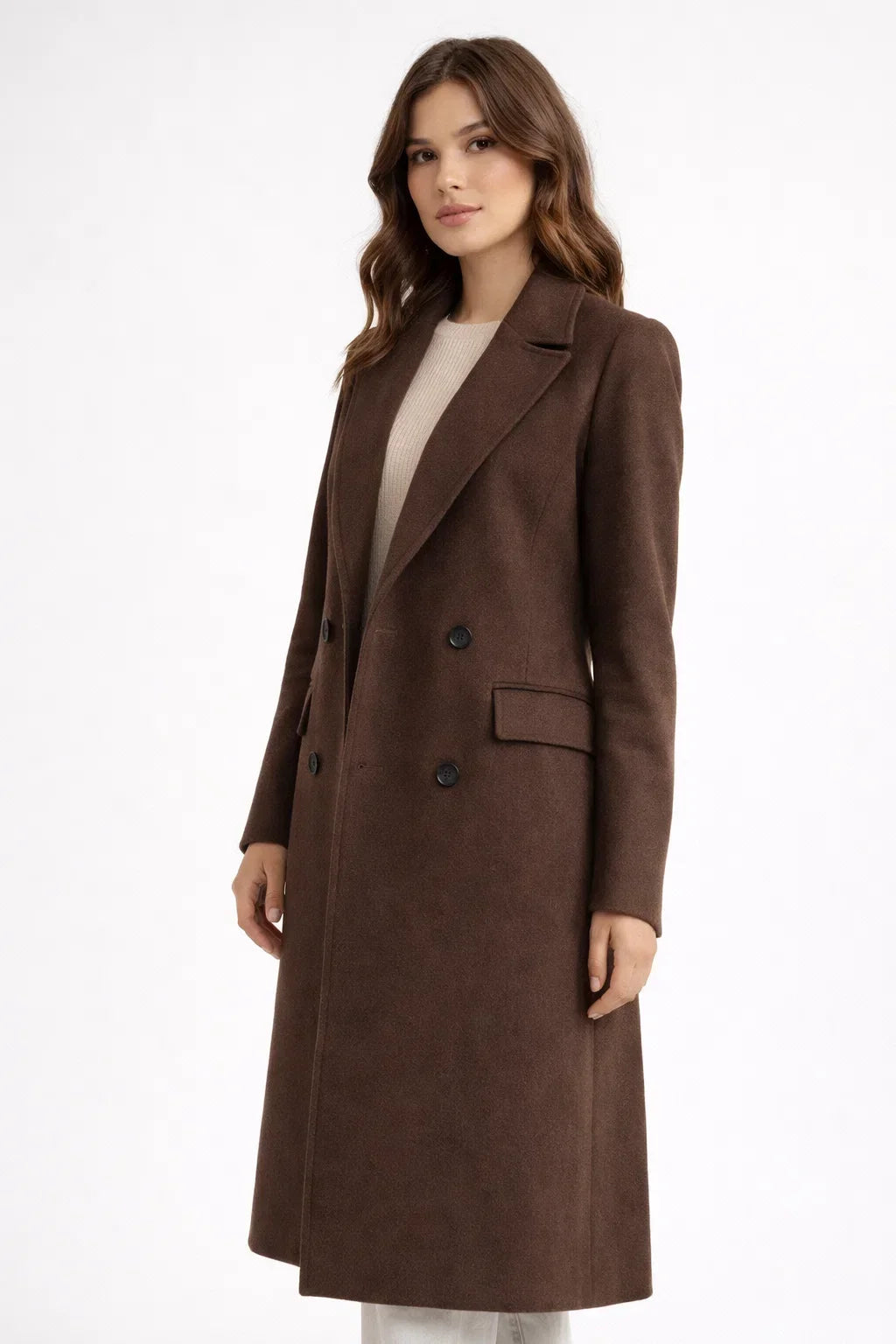 Damen Mantel mit taillierter Silhouette und doppelter Knopföffnung | A&B - 2 - Annoboutique