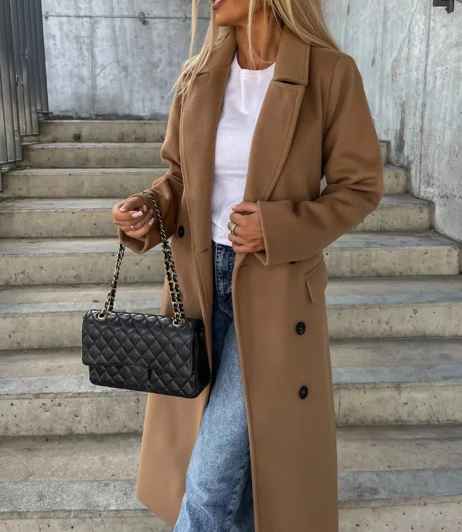Damen Mantel mit taillierter Silhouette und doppelter Knopföffnung | A&B - 7 - Annoboutique