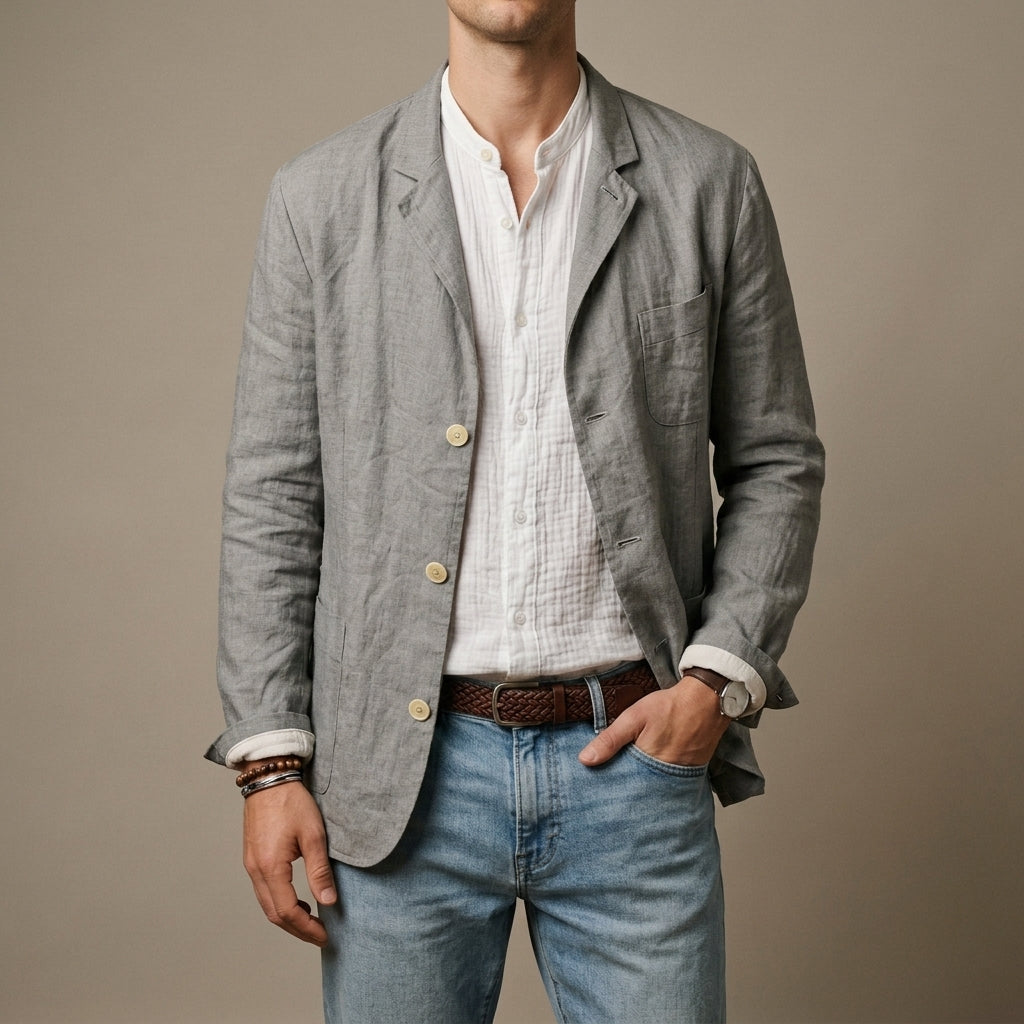 Herrenblazer mit lässigem Schnitt und eleganten Details | A&B - 2 - Annoboutique