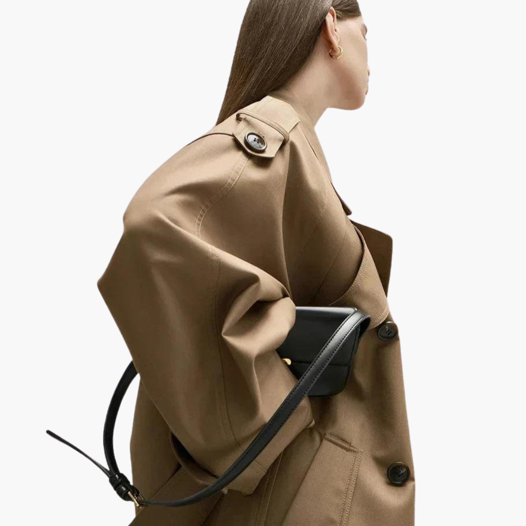 Trenchcoat Damen mit figurbetontem Schnitt und breitem Kragen | A&B - 2 - Annoboutique