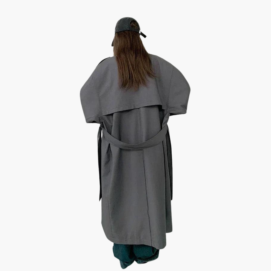 Trenchcoat Damen mit figurbetontem Schnitt und breitem Kragen | A&B - 4 - Annoboutique