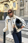 Damenjacke im Oversized-Stil mit weichem Kragen und lässigem Schnitt | A&B - 1 - Annoboutique