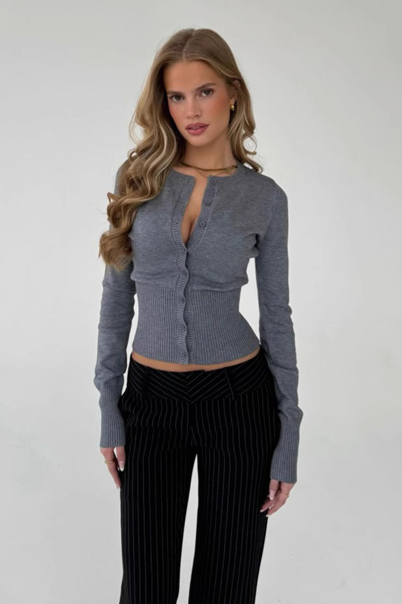 Cardigan Damen mit taillierter Passform und Knopfverschluss | A&B - 1 - Annoboutique