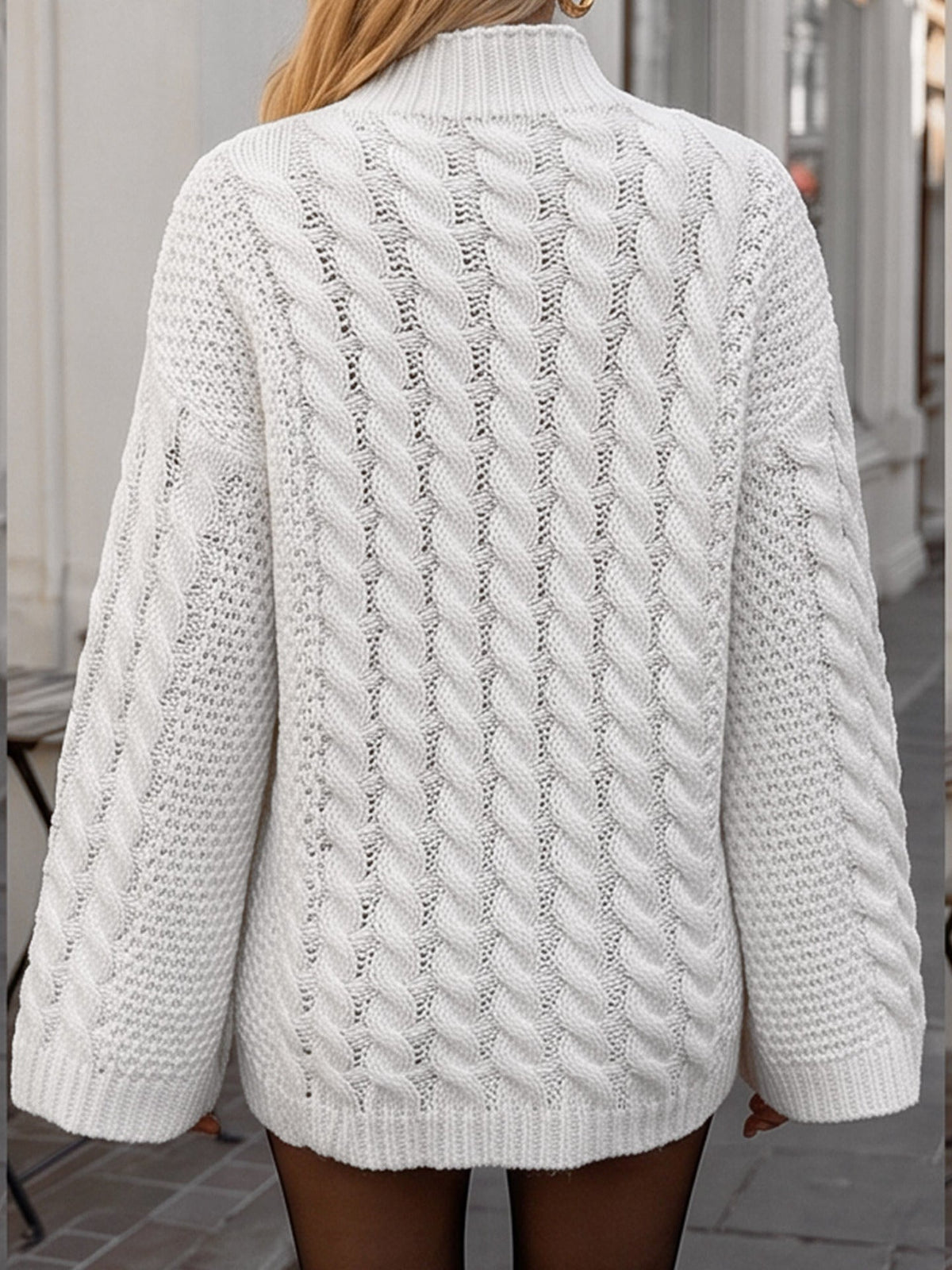 Pullover Damen mit hohem Kragen und weitem Schnitt | A&B - 5 - Annoboutique