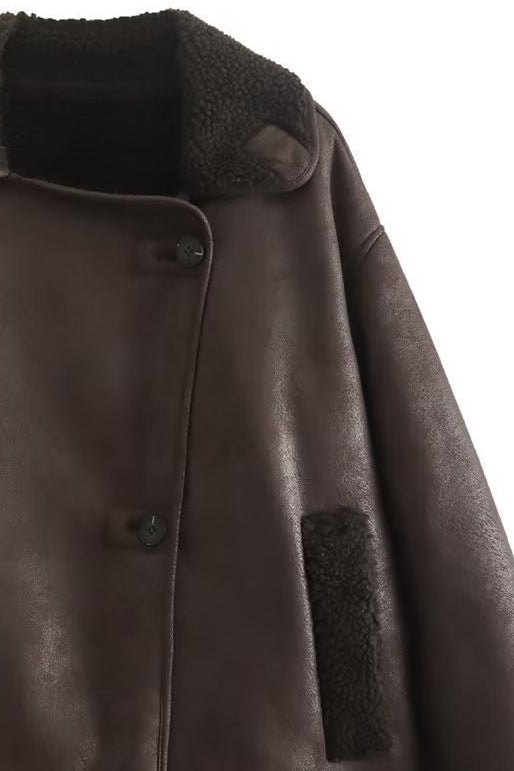 Damen Jacke mit breitem Revers und Knopfverschluss | A&B - 5 - Annoboutique