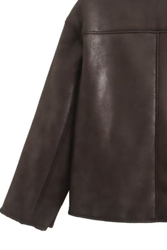 Damen Jacke mit breitem Revers und Knopfverschluss | A&B - 6 - Annoboutique