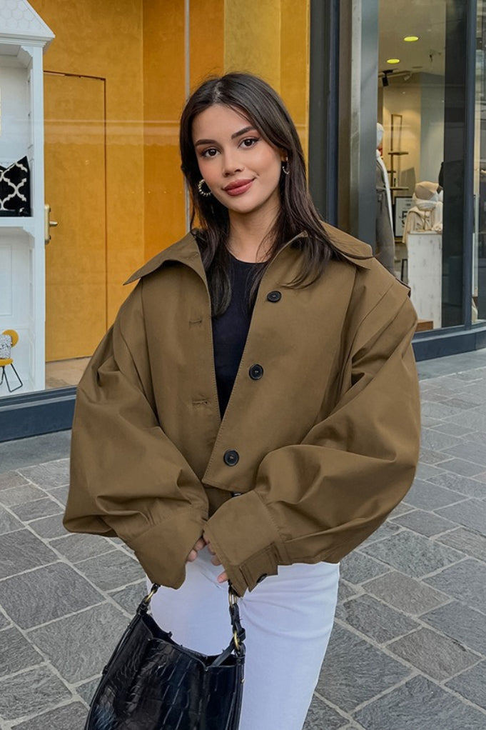 Damen Jacke mit weitem Schnitt und voluminösen Ärmeln | A&B - 1 - Annoboutique