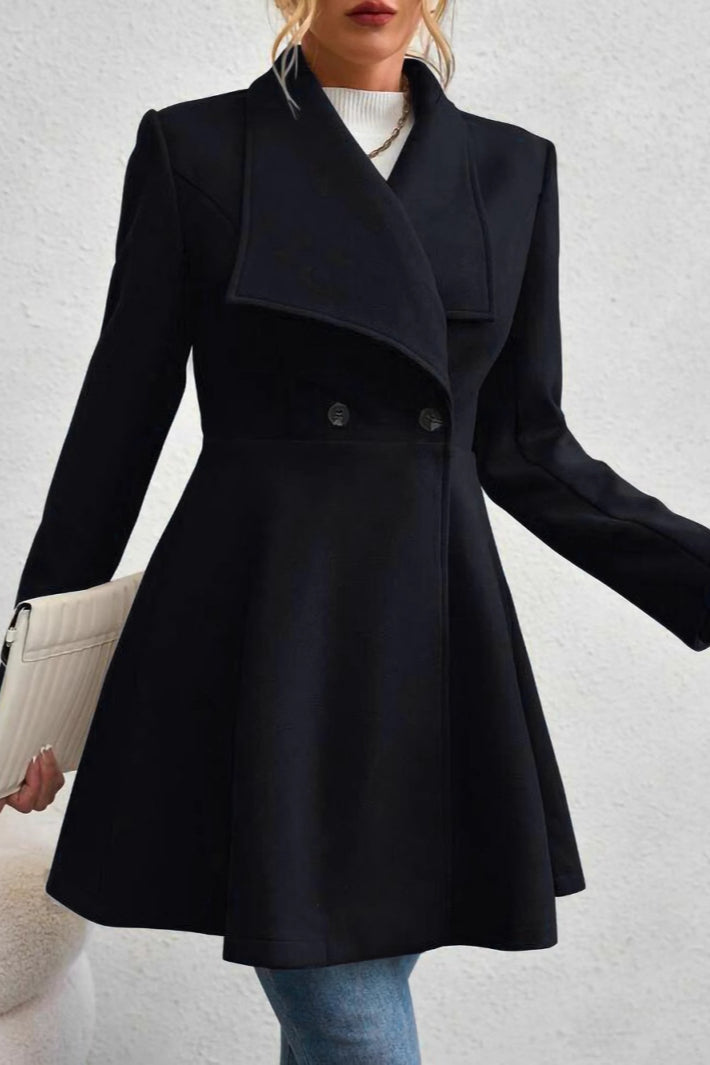 Damen Mantel mit Wasserfallkragen und taillierter Silhouette | A&B - 2 - Annoboutique