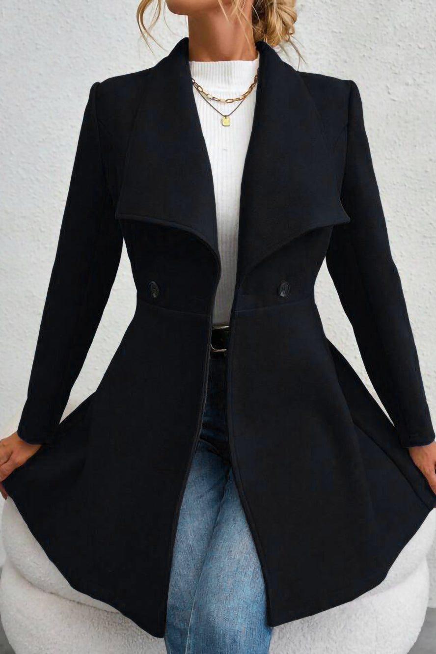 Damen Mantel mit Wasserfallkragen und taillierter Silhouette | A&B - 3 - Annoboutique
