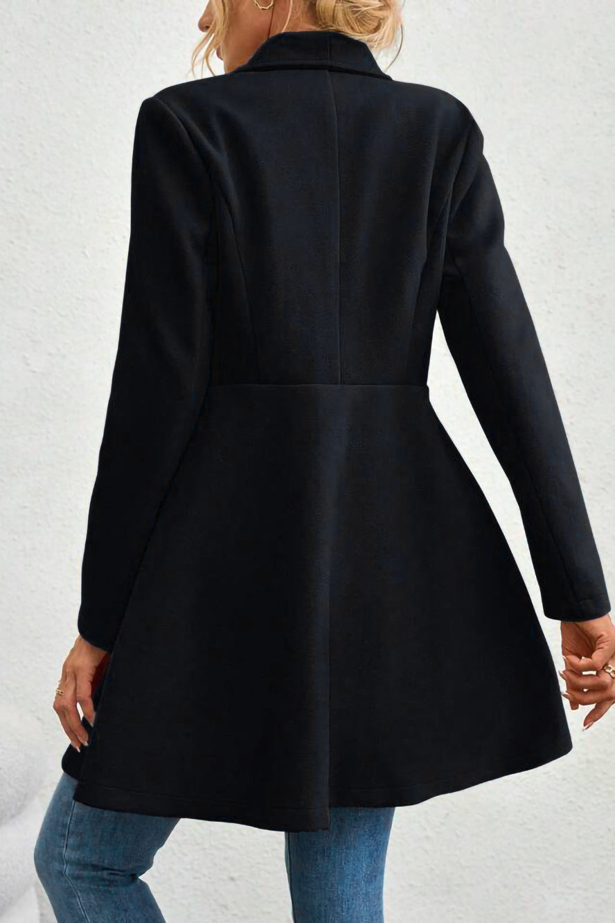 Damen Mantel mit Wasserfallkragen und taillierter Silhouette | A&B - 4 - Annoboutique