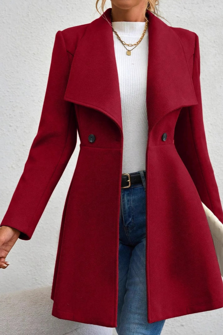 Damen Mantel mit Wasserfallkragen und taillierter Silhouette | A&B - 9 - Annoboutique