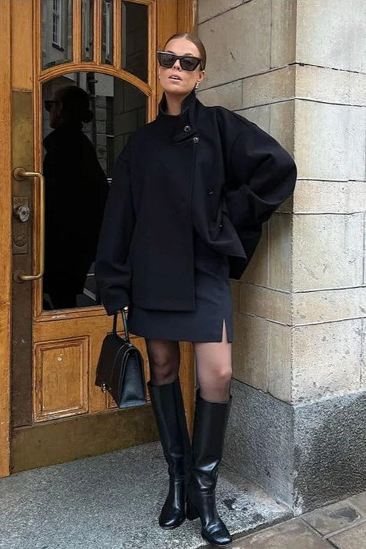 Damenjacke mit modernem Schnitt und hohem Kragen | A&B - 7 - Annoboutique