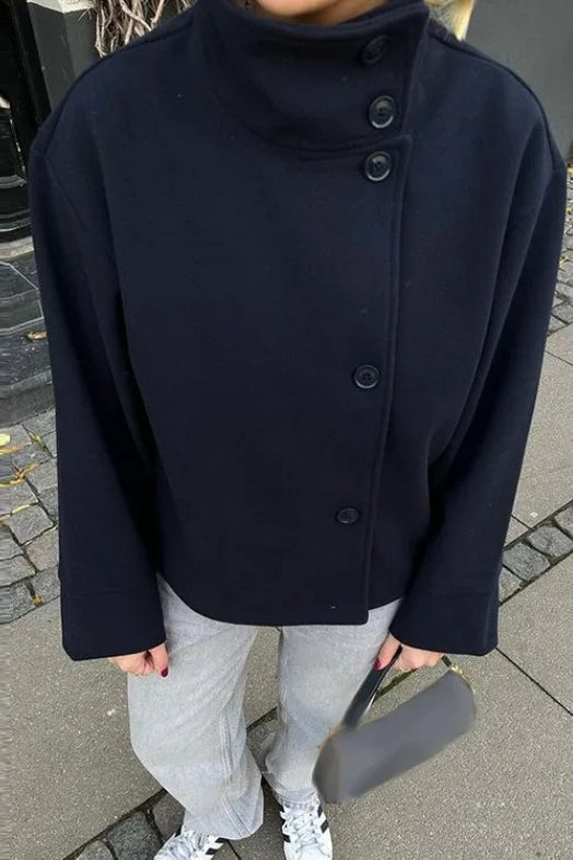 Damenjacke mit modernem Schnitt und hohem Kragen | A&B - 8 - Annoboutique