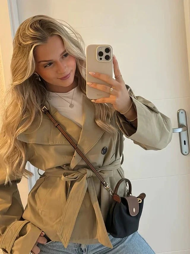 Damenjacke mit tailliertem Schnitt und Gürtel | A&B - 3 - Annoboutique